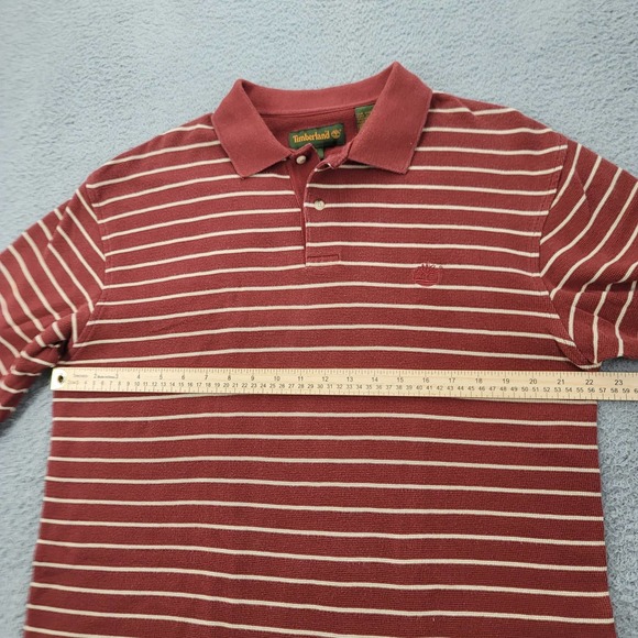 Timberland Shirt Mens Large Red Striped Outdoors Polo Golf Casual Short‎ Sleeve - Picture 7 of 10